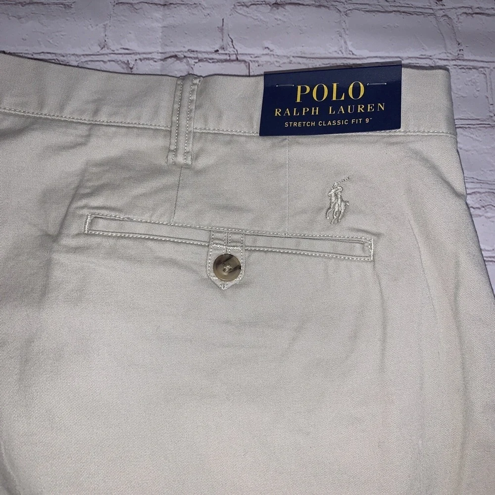 Polo Ralph Lauren Shorts Men's 50 Beige Chinos Stretch Classic Fit 9